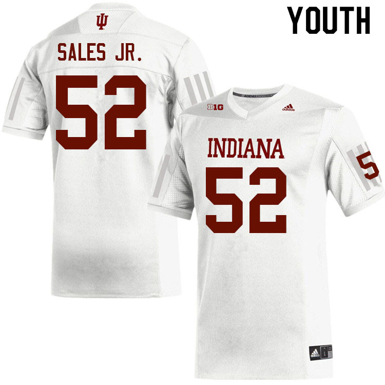 Youth #52 Joshua Sales Jr. Indiana Hoosiers College Football Jerseys Sale-White Jersey